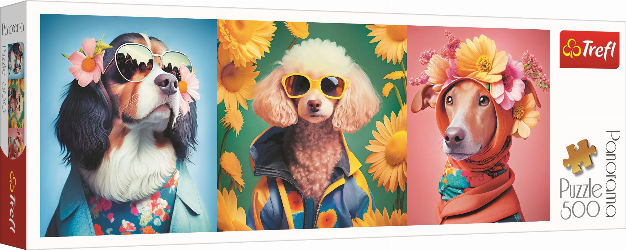Puzzle panoramic Trefl din 500 de piese - Săptămâna modei câinelui