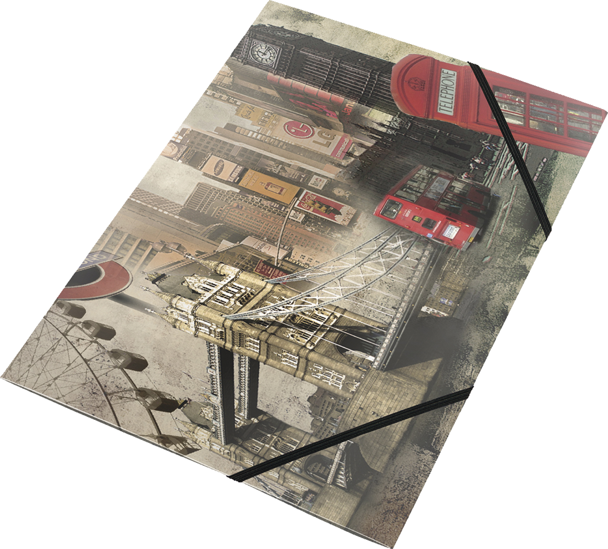 Mapa cu elastic Panta Plast, A4 - London Collection
