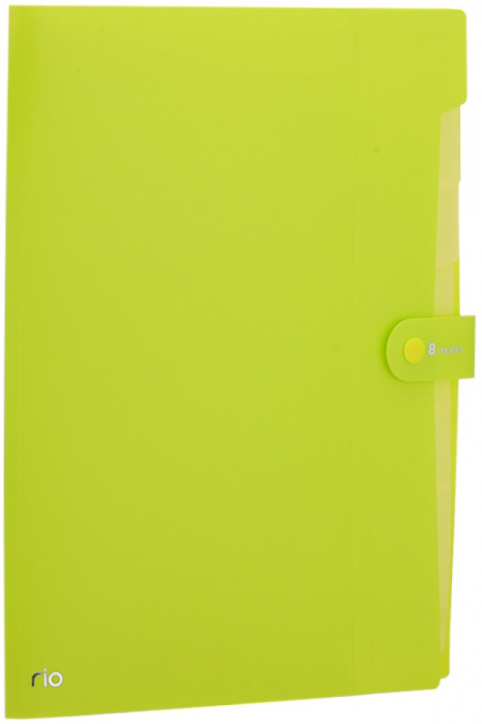 Mapa cu 8 compartimente Deli Rio - EB40102, A4, verde