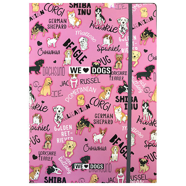 Mapa cu elastic A4 Lizzy Card - We love dogs