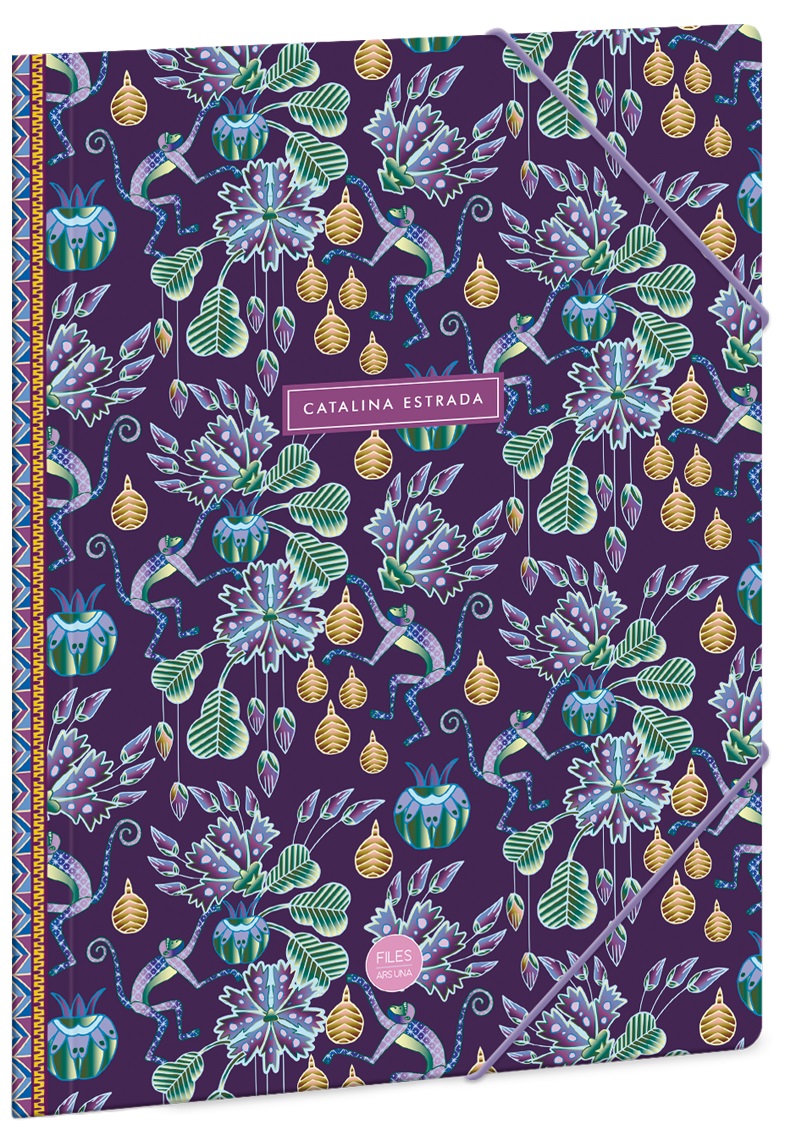 Dosar cu bandă elastică Ars Una Catalina Estrada - Purple monkeys, A4