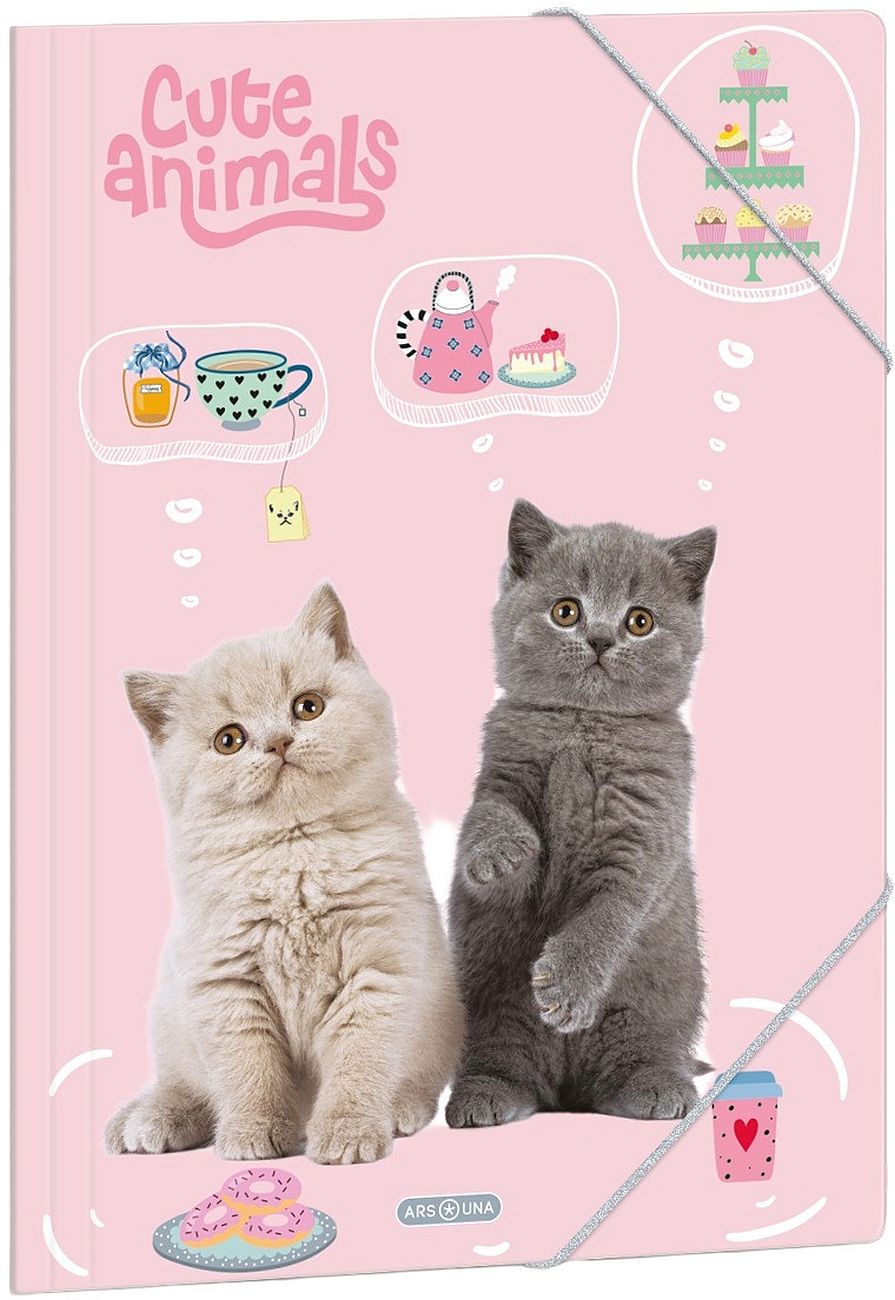 Mapă cu elastic Ars Una Cute Animals - Tea Party, A4