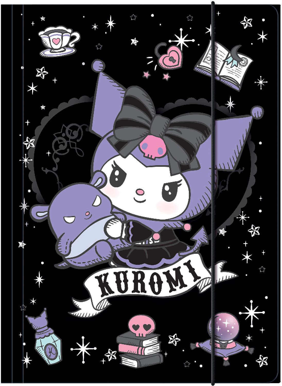 Dosar cu elastic Cool Pack Kuromi - A4, Neon Black
