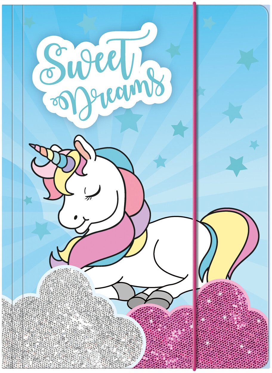 Dosar cu bandă elastică Derform - Unicorn, A4