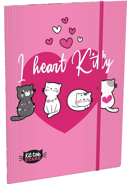 Dosar cu bandă elastică Lizzy Card KitTok Heart Kitty - A4