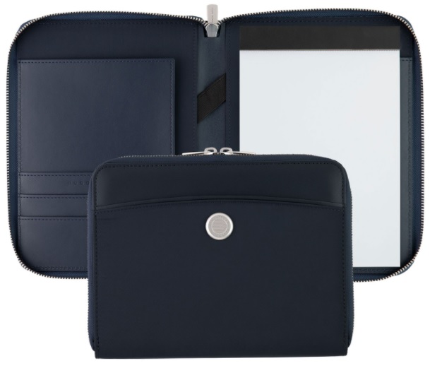 Mapa cu fermoar Hugo Boss Contour - A5, albastru inchis