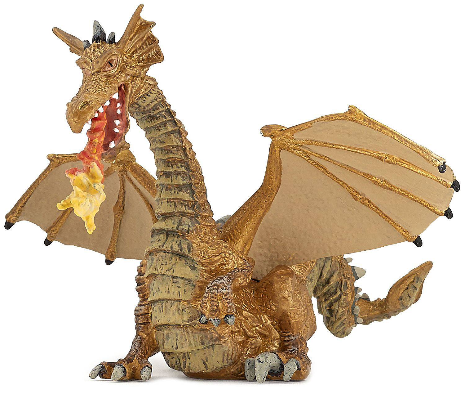 Figurina Papo The Enchanted World u2013 Dragon care sufla foc, auriu