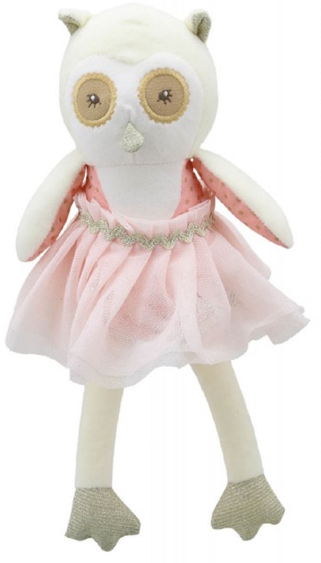 Păpușă de cârpă  The Puppet Company - Bufnita cu rochie, 30 cm