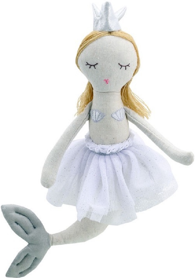 Păpușă de cârpă  The Puppet Company - Sirena cu parul blond, 28 cm