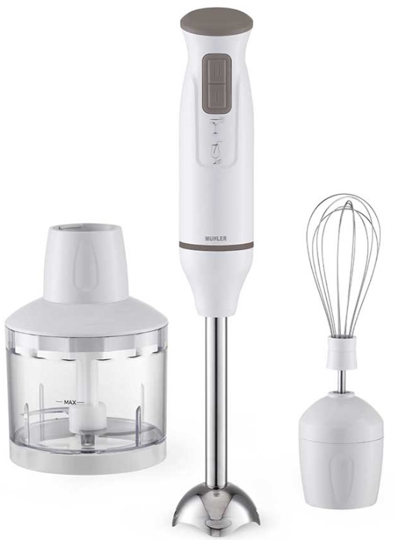 Blender de mână Muhler - MB-603, 600W, 600W, alb/gri