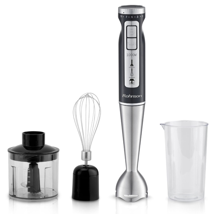Blender Rohnson - 3 în 1 R-5794 , 1000W, 9 viteze, negru/gri