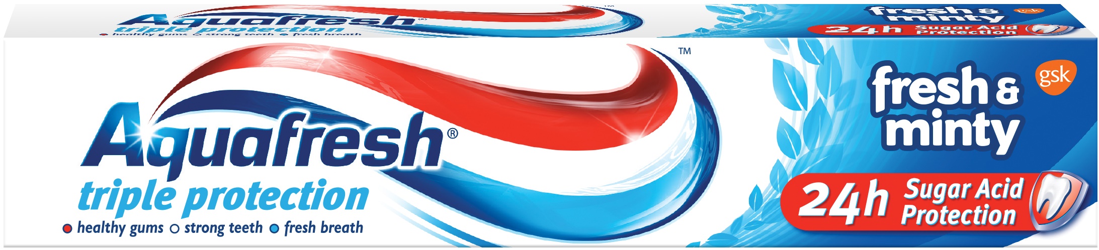 Aquafresh Triple Protection Pastă de dinţi Fresh & Minty, albastru, 100 ml