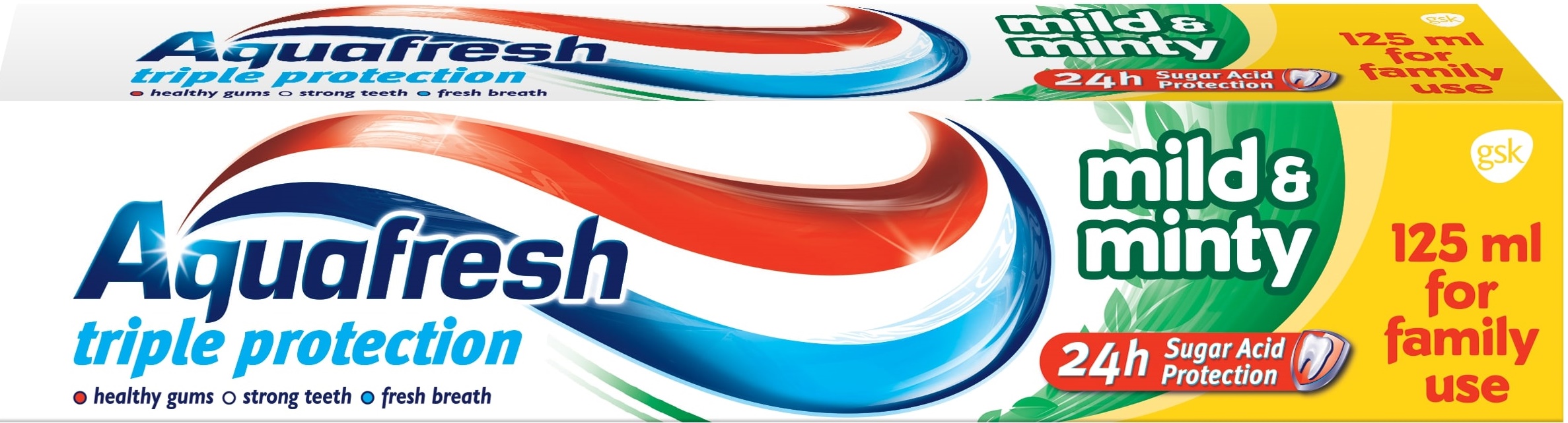 Aquafresh Triple Protection Pastă de dinţi Mild & Minty, verde, 125 ml