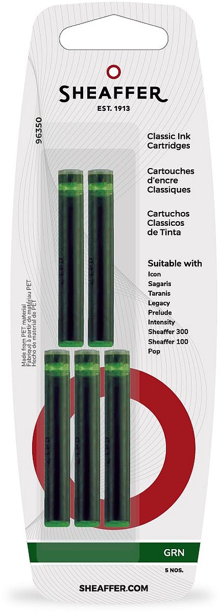 Cartușe pentru stilouri  Sheaffer - Verde, 5 bucăți