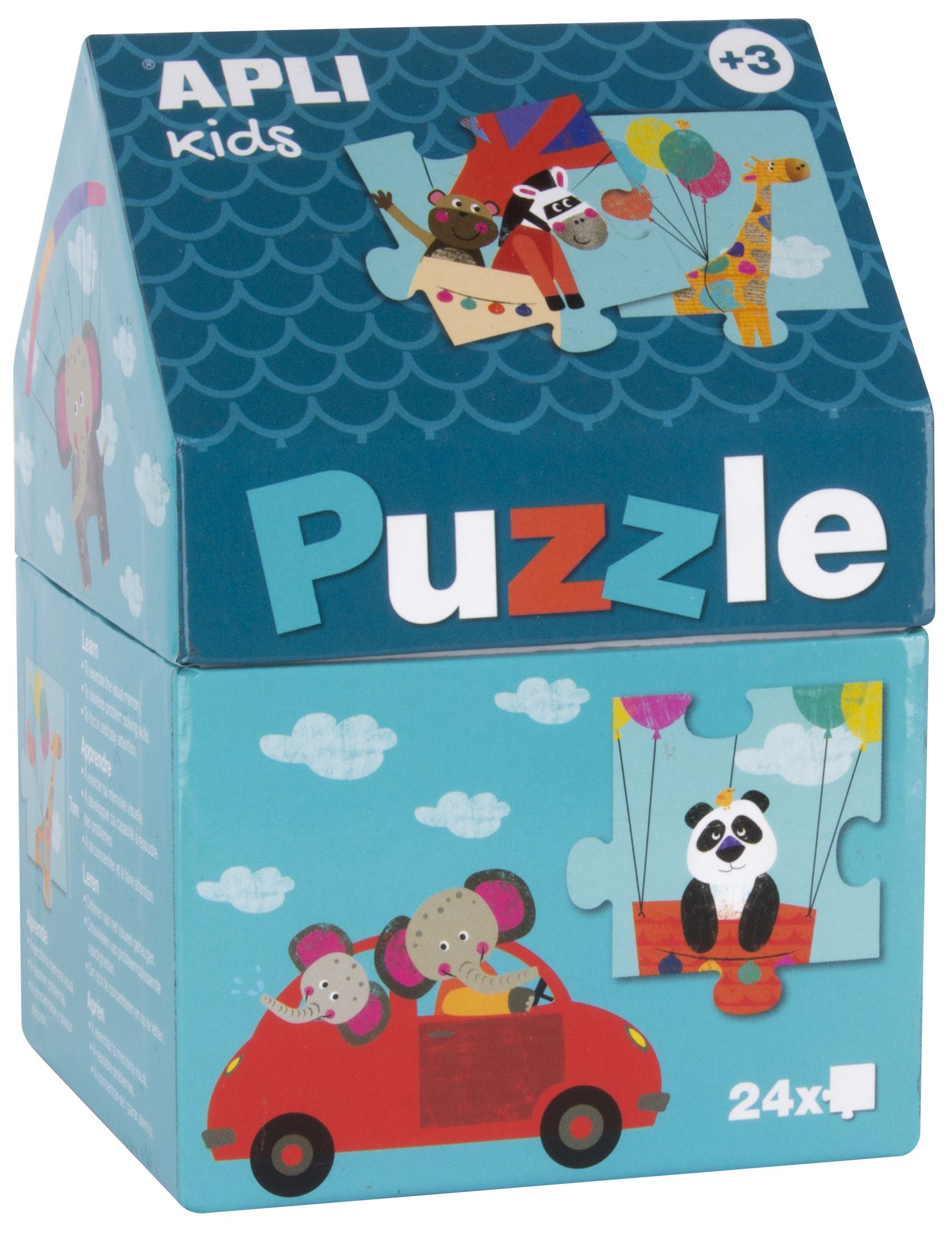 Puzzle in casuta pentru copii APLI Kids de 24 piese - Orasul animalelor