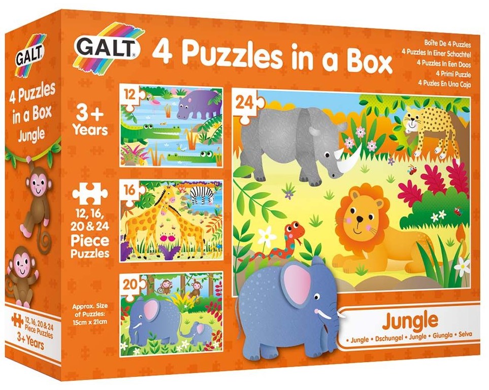 Puzzle Galt Toys 4 in 1 - Jungla