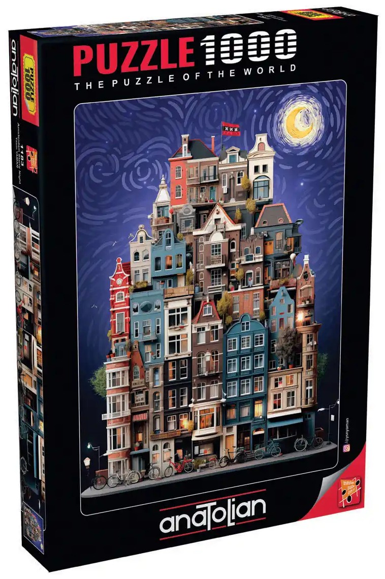 Puzzle Anatolian din 1000 piese - Noapte înstelată în Amsterdam