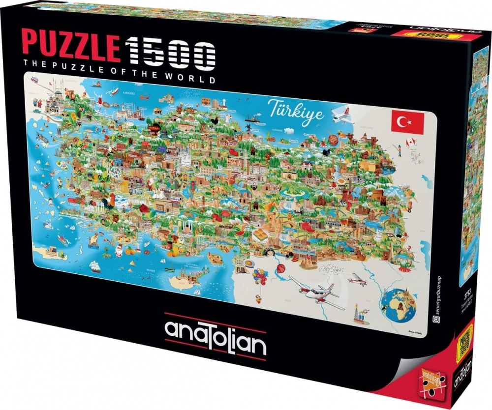 Puzzle Anatolian din 1500 piese - Harta Turciei