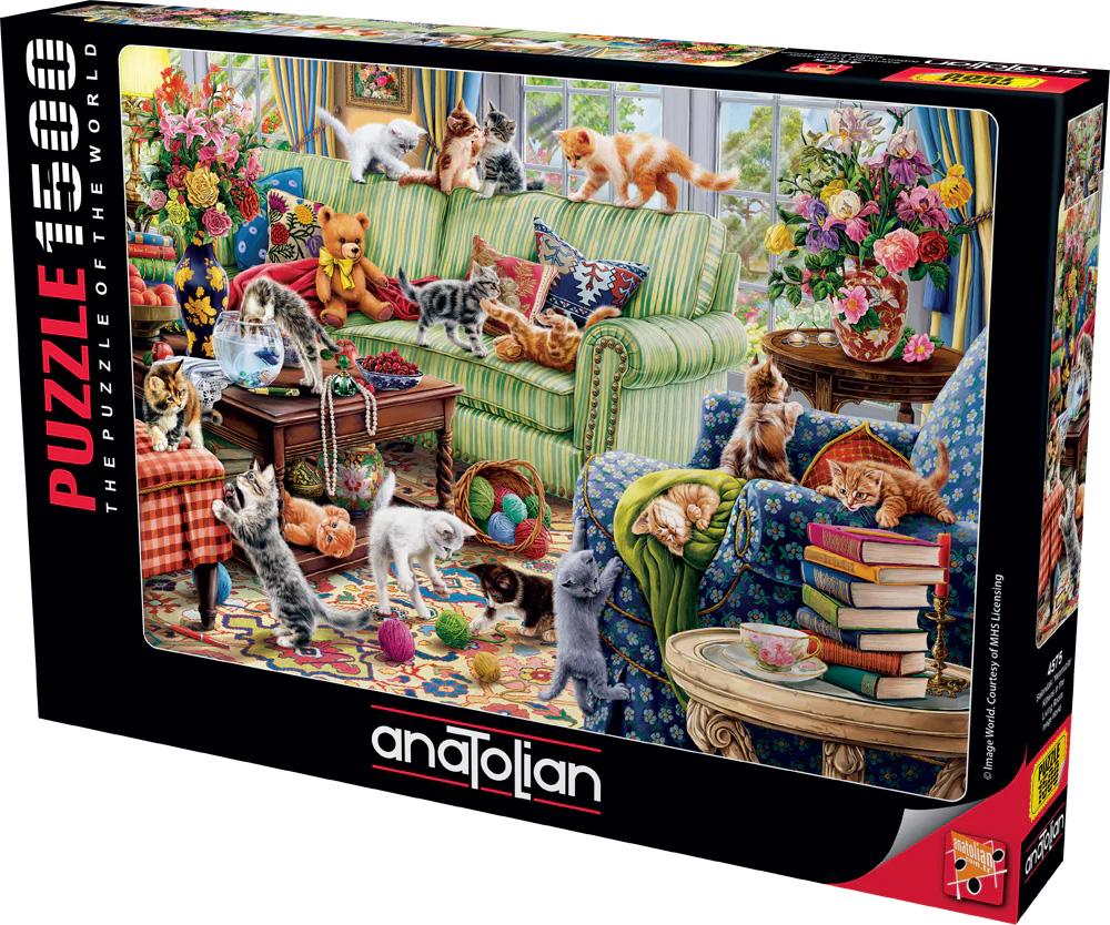 Puzzle Anatolian din 1500 piese - Pisici în sufragerie