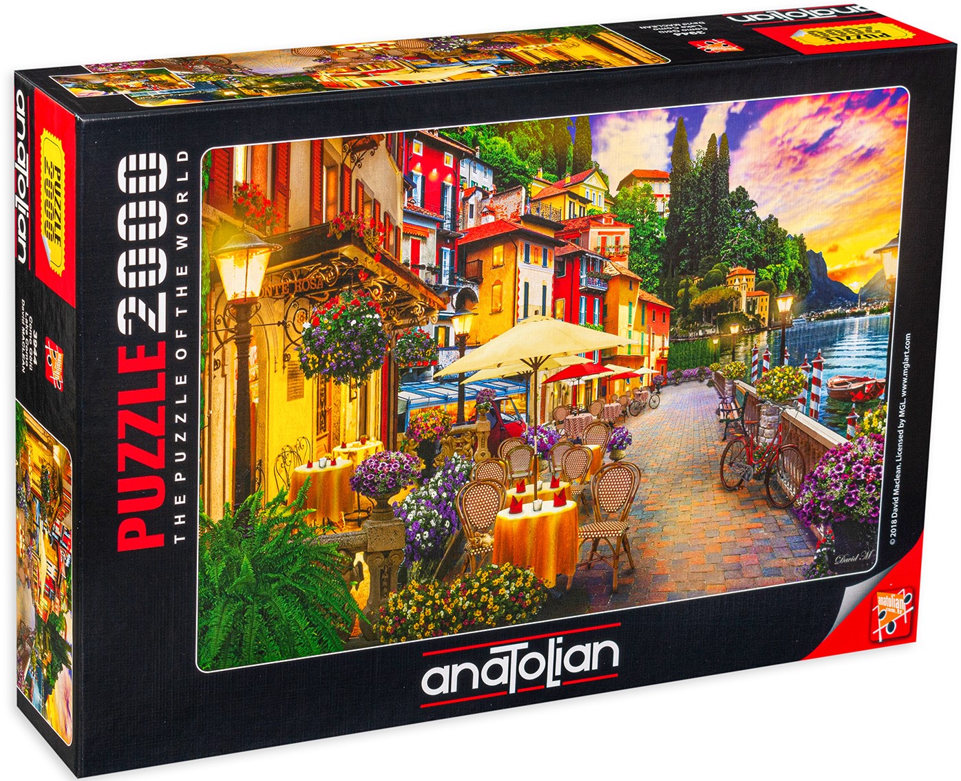 Puzzle Anatolian din 2000 de piese - Lacul Como, David MacLean