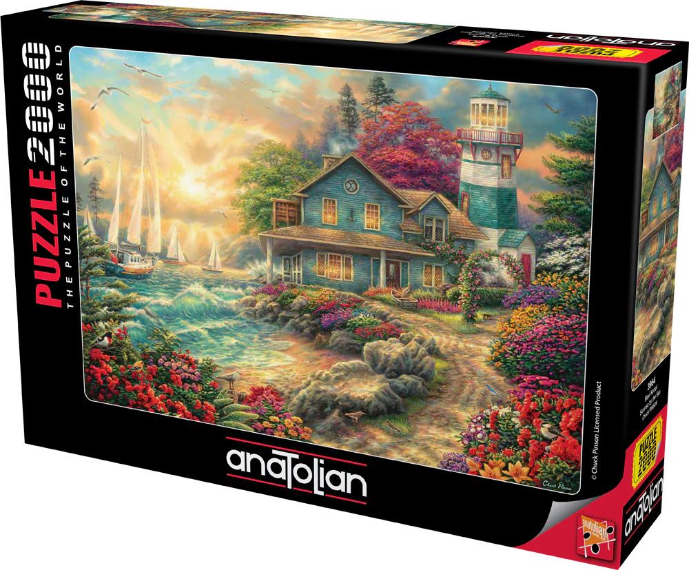 Puzzle Anatolian din 2000 piese - Răsărit de soare pe malul mării