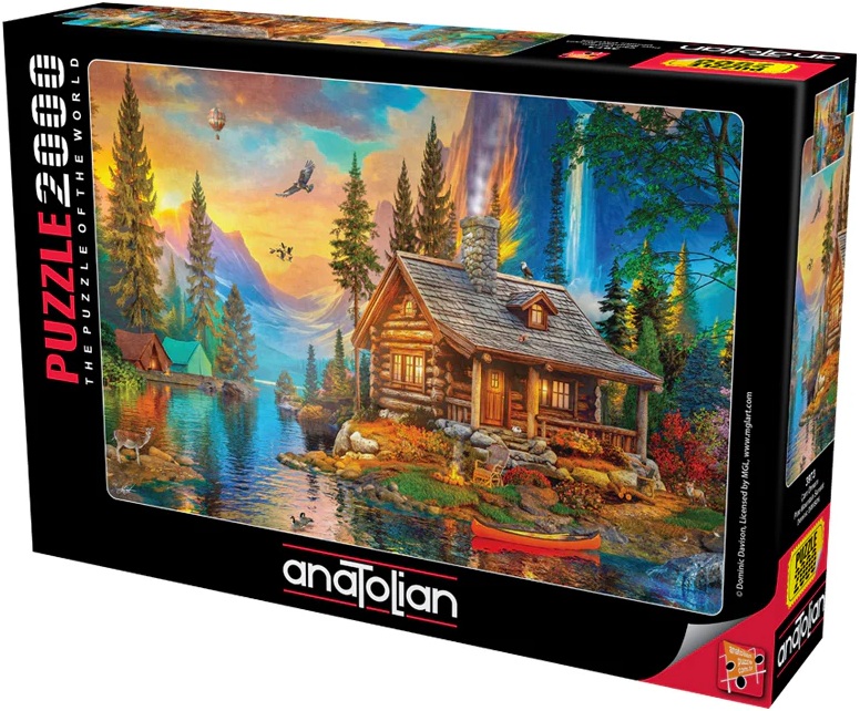 Puzzle Anatolian din 2000 piese - Apus de soare într-un munte de pini