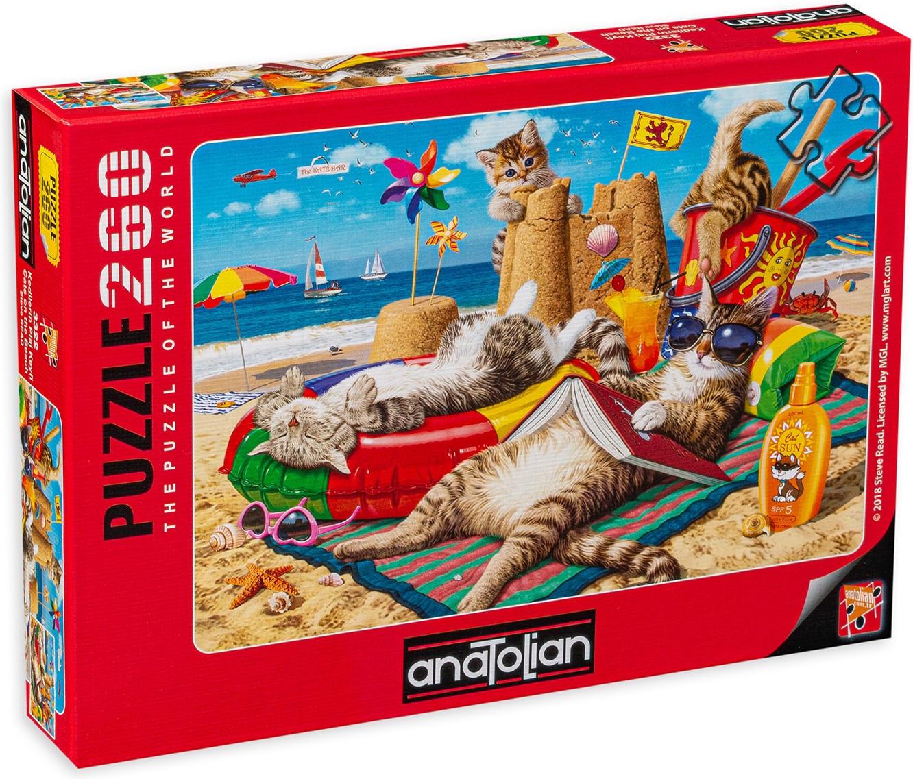 Puzzle Anatolian din 260 de piese - Pisici pe plaja, Steve Reed