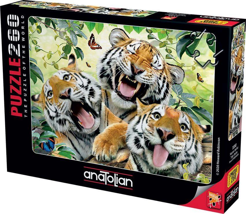 Puzzle Anatolian din 260 de piese - Selfie de tigri