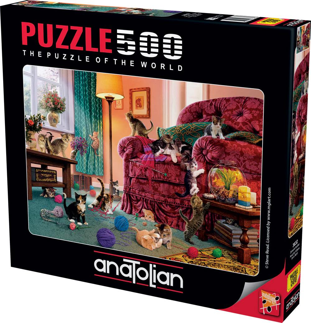 Puzzle Anatolian din 500 piese - Pisicuțe obraznice