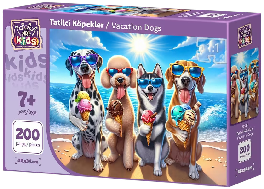 Puzzle pentru copii Art Puzzle din 200 piese - Câini în vacanță