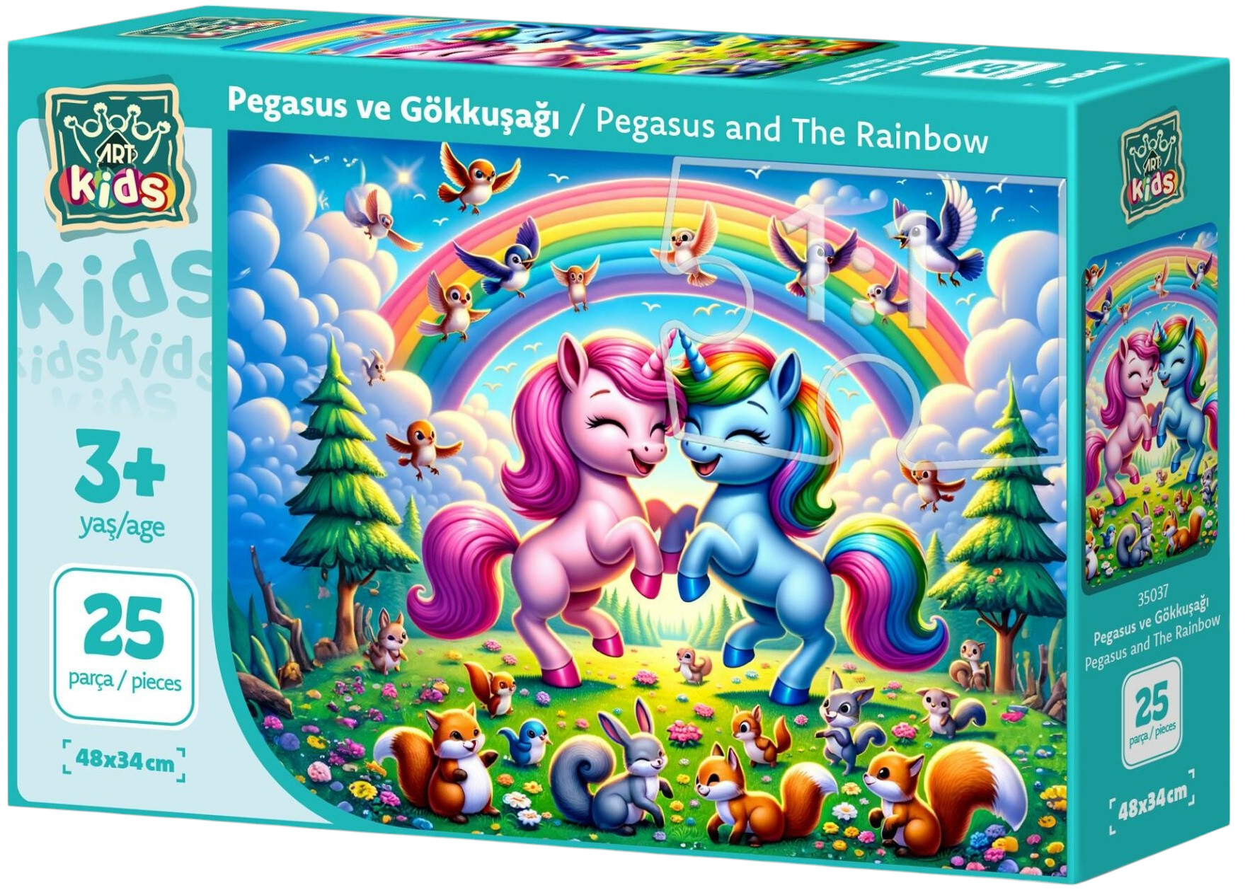 Puzzle pentru copii Art Puzzle din 25 piese XXL - Unicorni sub curcubeu