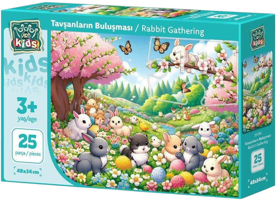 Puzzle pentru copii Art Puzzle din 25 piese XXL - Întâlnire cu iepuri