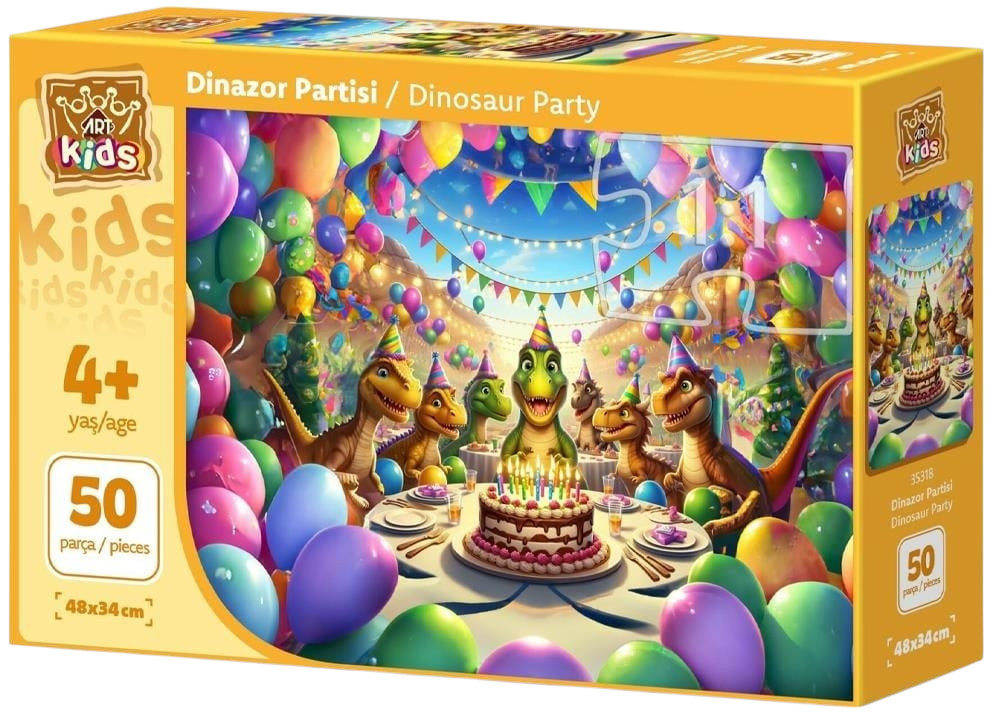 Puzzle pentru copii Art Puzzle din 50 piese XXL - Petrecere cu dinozauri