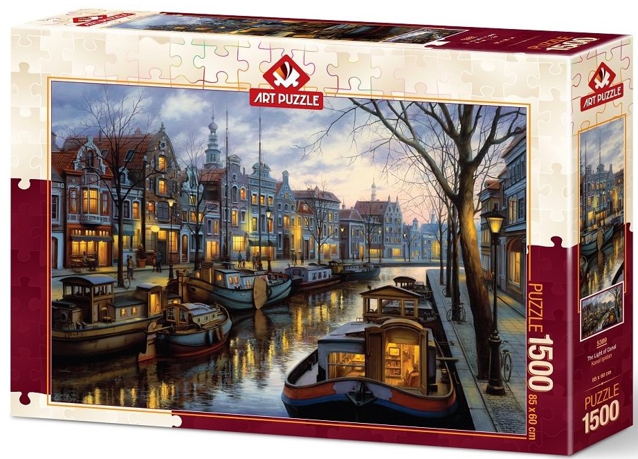 Puzzle Art Puzzle din 1500 de piese - Felinarele de-a lungul canalului