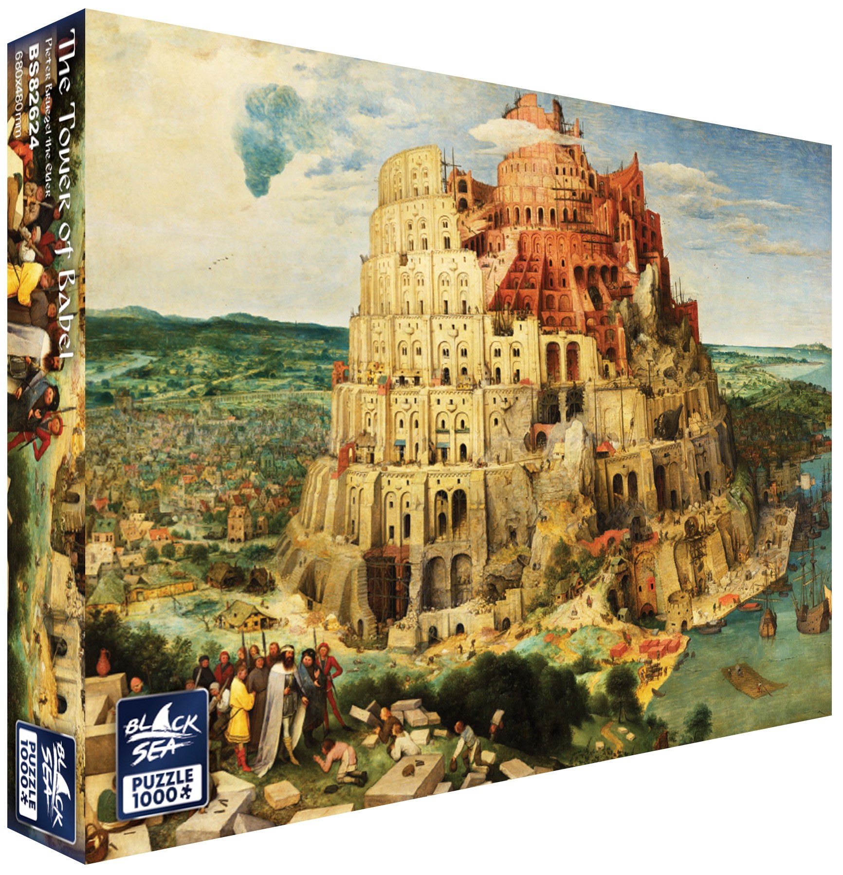 Puzzle Black Sea - 1000 piese, Turnul Babel, Pieter Bruegel cel Bătrân