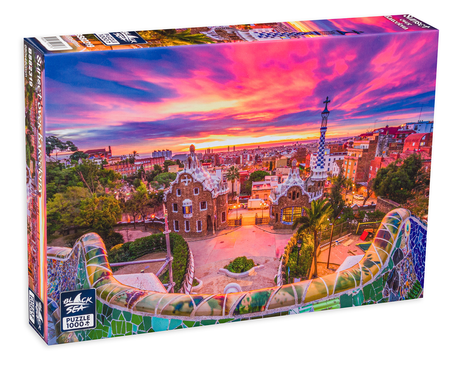 Puzzle Black Sea din 1000 de piese - Apus peste Barcelona