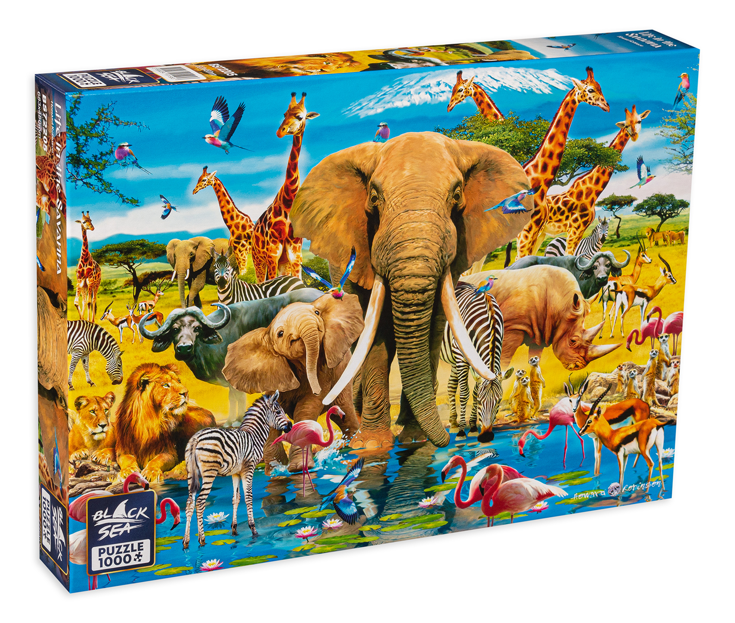 Puzzle Black Sea Premium din 1000 de piese - Viata in savana
