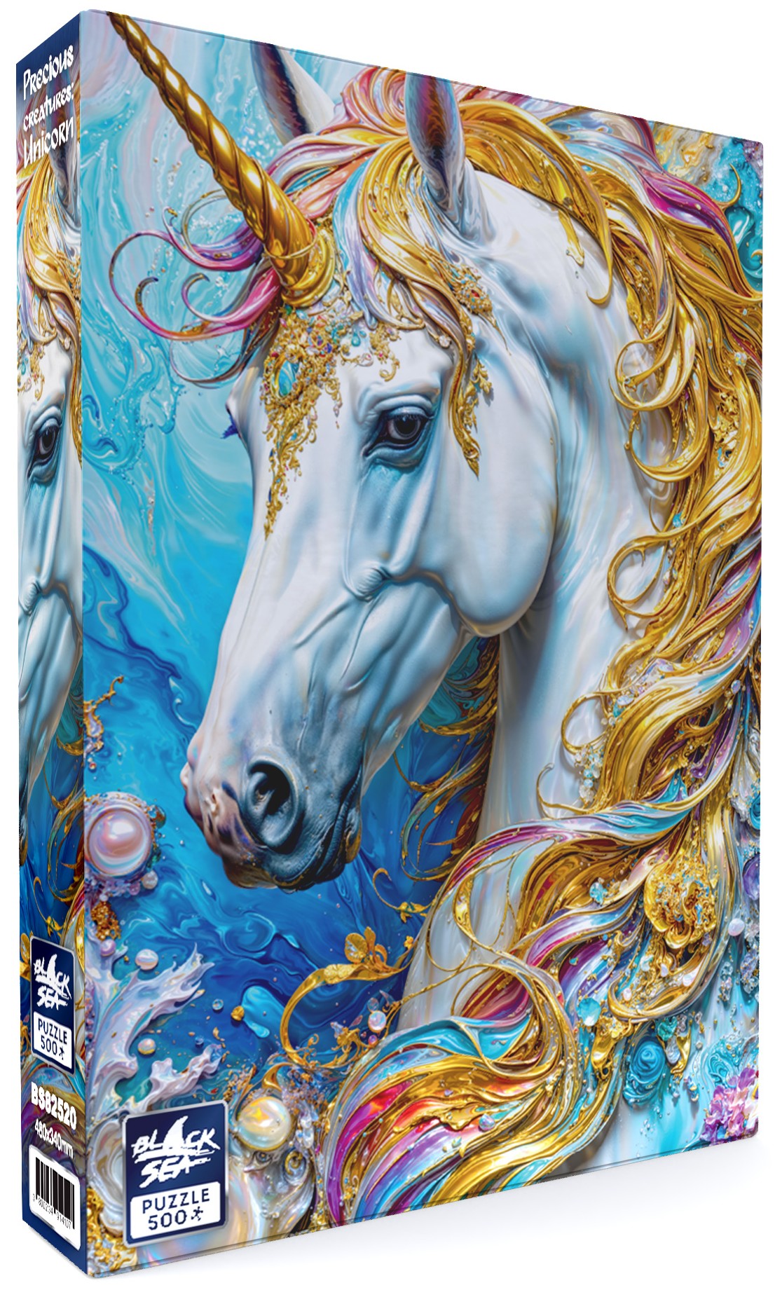 Puzzle Black Sea din 500 piese - Creaturi prețioase: Unicorn