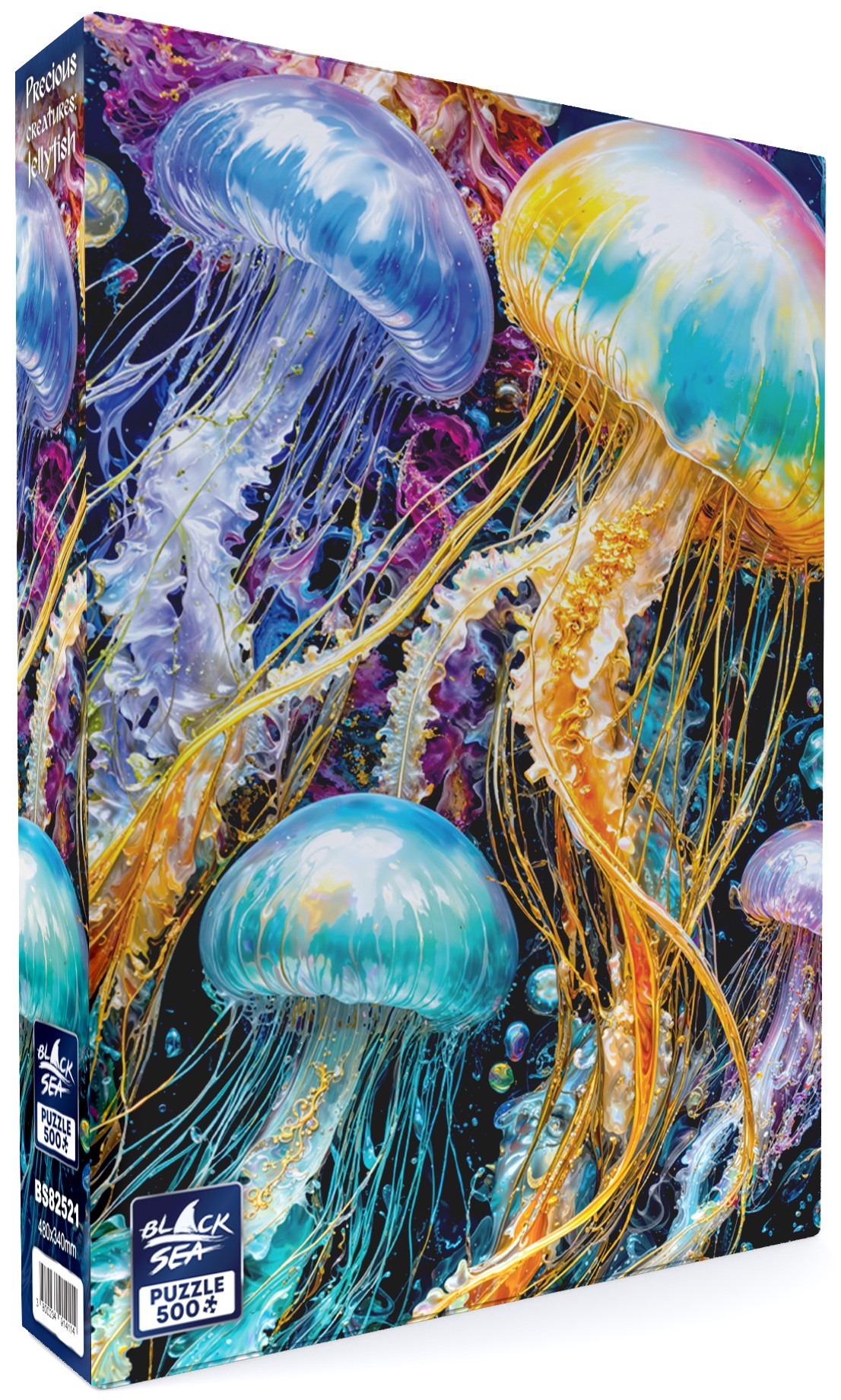 Puzzle Black Sea din 500 piese - Creaturi prețioase: Meduze