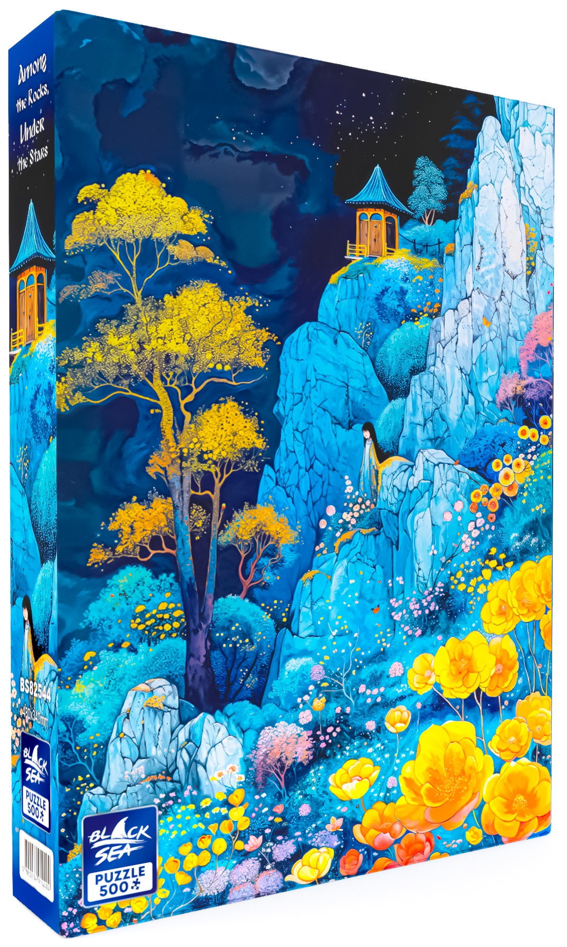 Puzzle Black Sea din 500 piese - Printre stânci, sub stele