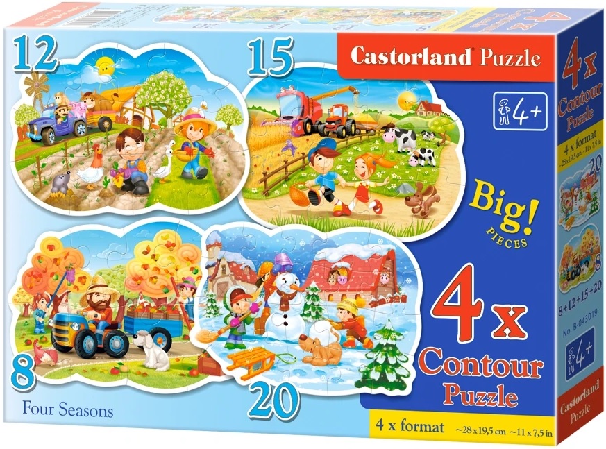 Puzzle Castorland 4 în 1 - Cele patru anotimpuri