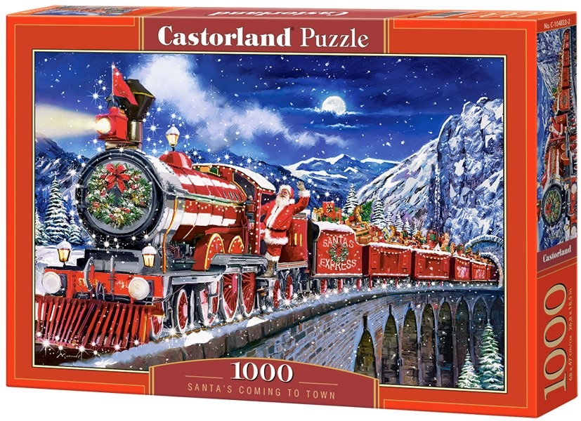 Puzzle Castorland din 1000 de piese - Vine Moș Crăciun