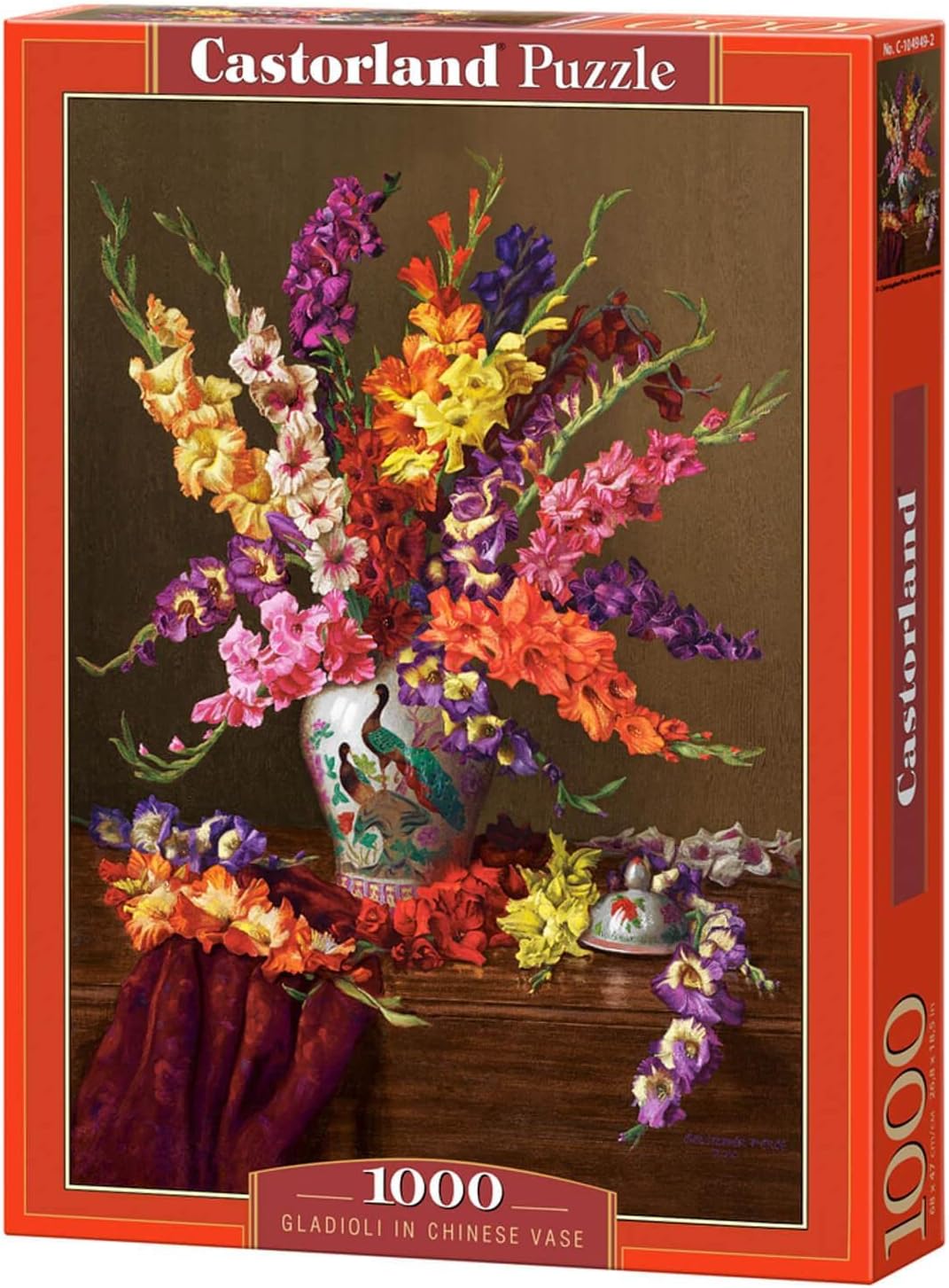 Puzzle Castorland din 1000 de piese - Gladioli într-o vază chinezească