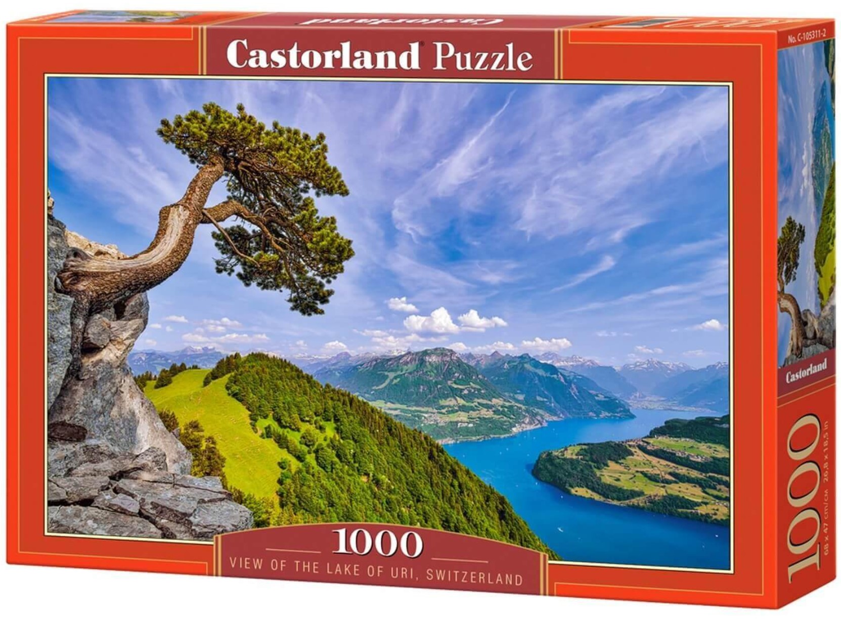Puzzle Castorland din 1000 piese - Vedere la Lacul Uri, Elveția