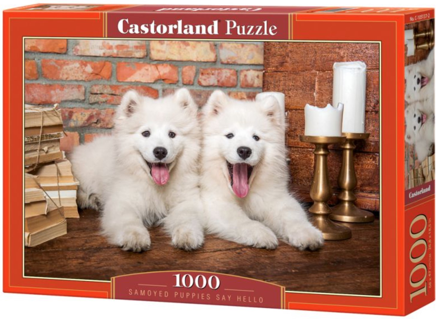 Puzzle Castorland din 1000 piese - Câini Samoyed