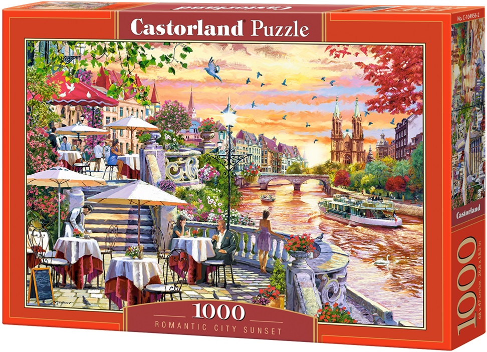 Puzzle Castorland din 1000 de piese - Oraș romantic la apus