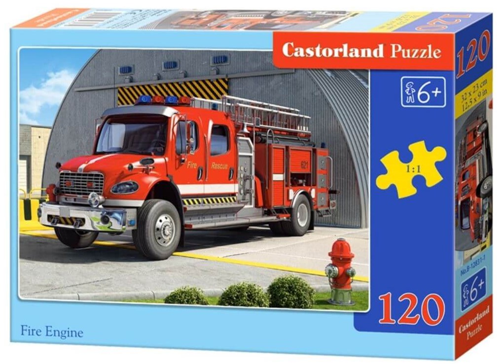 Puzzle Castorland din 120 de piese - Camion de pompieri