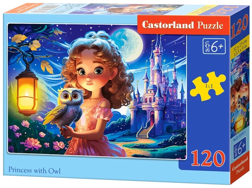 Puzzle Castorland din 120 piese - Prințesă cu bufniță