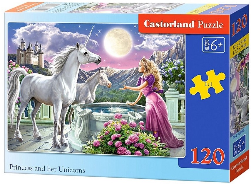 Puzzle Castorland din 120 de piese - Printesa si Unicornii