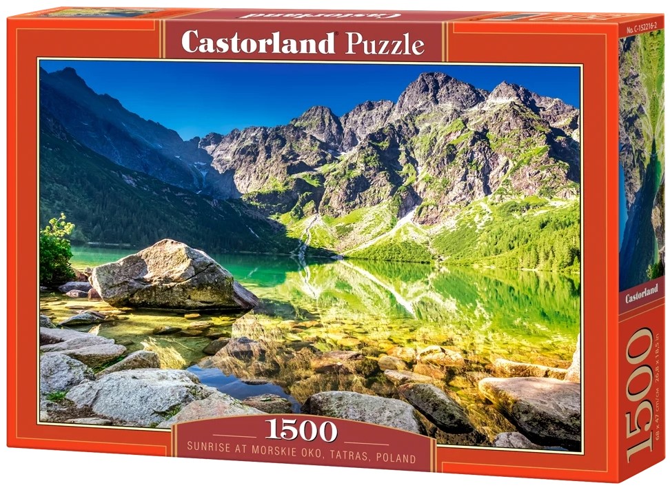 Puzzle Castorland din 1500 piese - Răsărit la Morskie Oko, Munții Tatra, Polonia